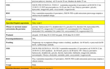 Pogoda 30.12.2025 r. 2